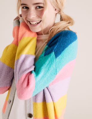 rainbow chunky knit cardigan