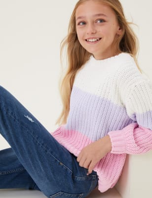 

Girls M&S Collection Striped Jumper (6-16 Yrs) - Multi, Multi