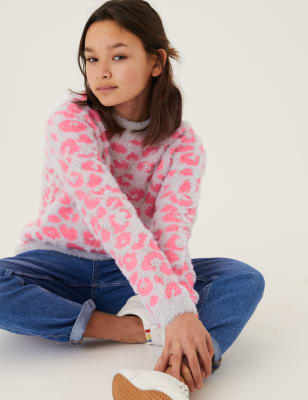 

Girls M&S Collection Animal Print Jumper (6-16 Yrs) - Pink Mix, Pink Mix