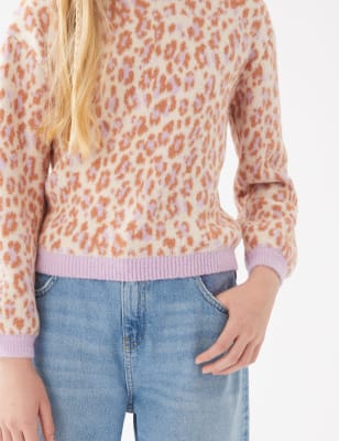 Orange leopard print jumper sale