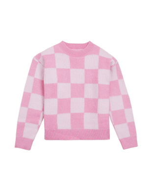 

Girls M&S Collection Checkerboard Knitted Jumper (6-16 Yrs) - Pink, Pink