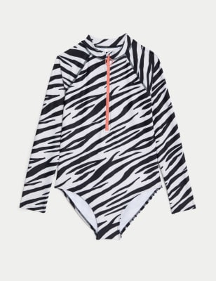 

M&S Collection Bañador de manga larga estampado (6-16 años) - Black Mix, Black Mix