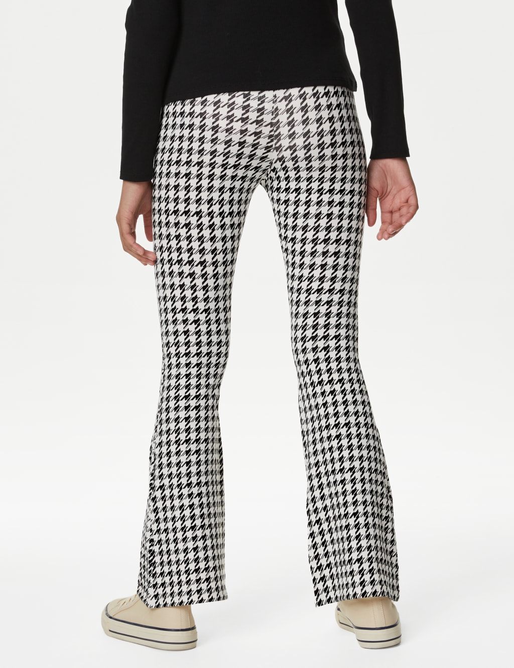 Cotton Rich Dogtooth Flared Leggings (6-16 Yrs) image 4