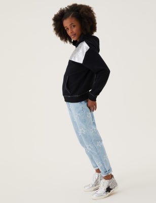 

M&S Collection Jeans Mom denim de estrellas con lentejuelas (6-16 años), Denim