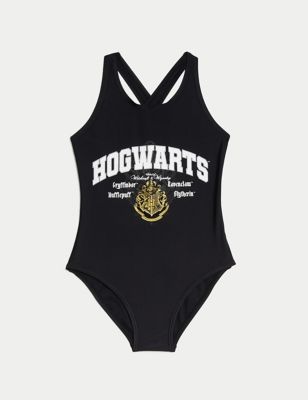 M&S Girls Harry Pottertm Swimsuit (6-16 Yrs) - 6-7 Y - Black, Black