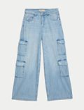 Denim Wide Leg Cargo Jeans (6-16 Yrs)