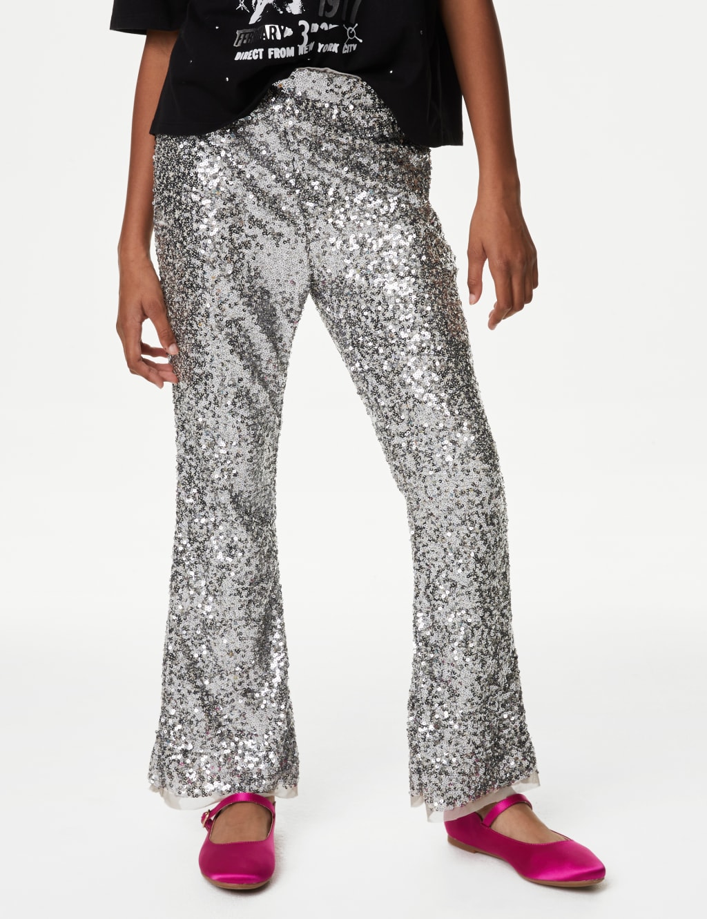 Sequin Flared Trousers (6-16 Yrs) image 3