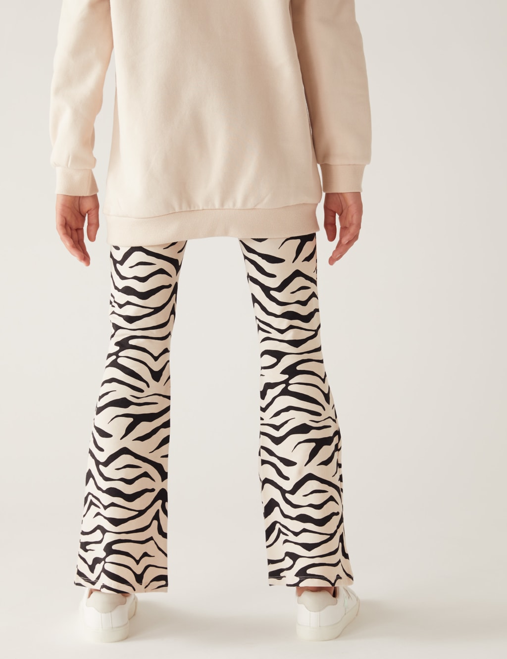 Cotton Rich Zebra Print Flared Leggings (6-16 Yrs) image 4
