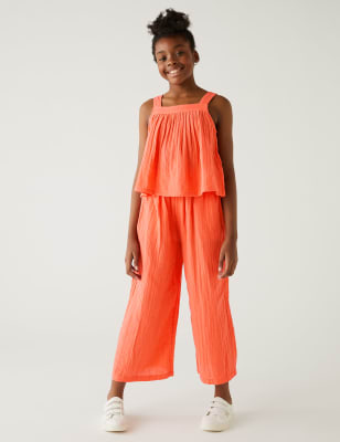 

Girls M&S Collection Pure Cotton Wide Leg Trousers (6-16 Yrs) - Coral, Coral