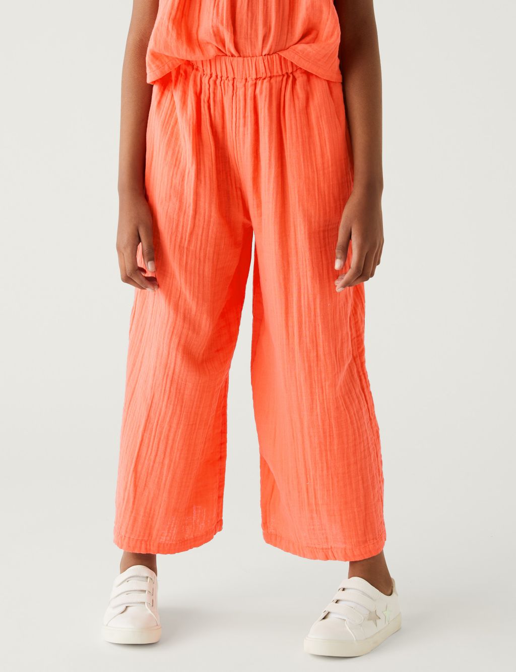 Pure Cotton Wide Leg Trousers (6-16 Yrs) image 3