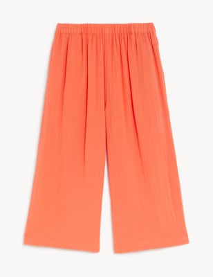 Pure Cotton Wide Leg Trousers (6-16 Yrs)