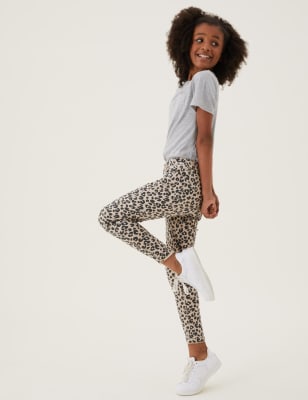 

M&S Collection Eng geschnittene Jeans mit hohem Baumwollanteil und Tiermuster (6-16 Jahre) - Black Mix, Black Mix