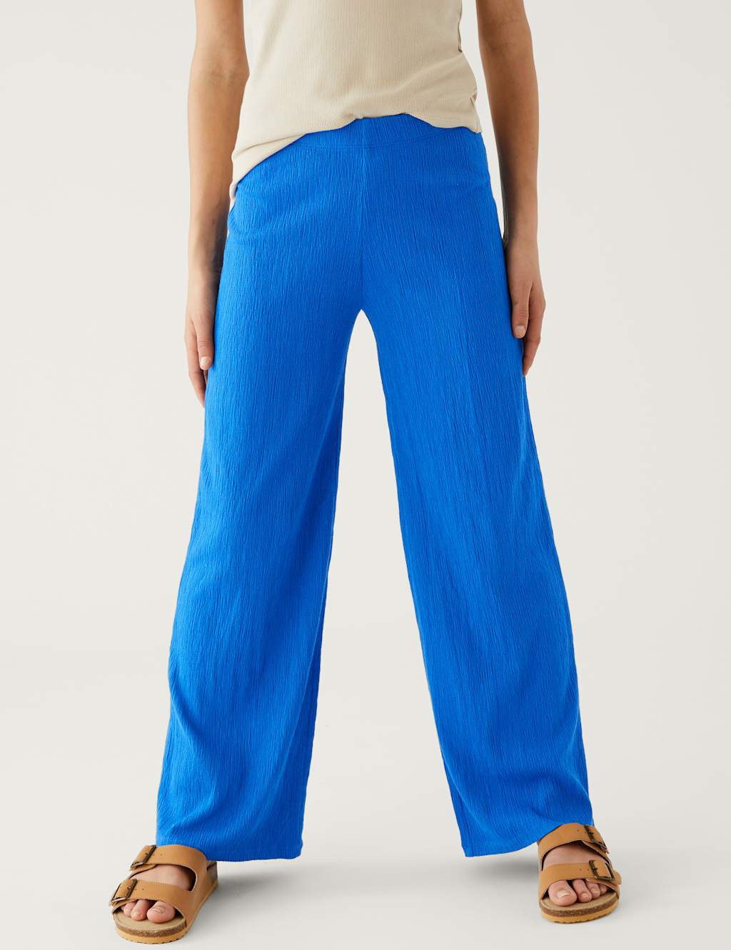 Cotton Blend Flared Trousers (6-16 Yrs) image 3
