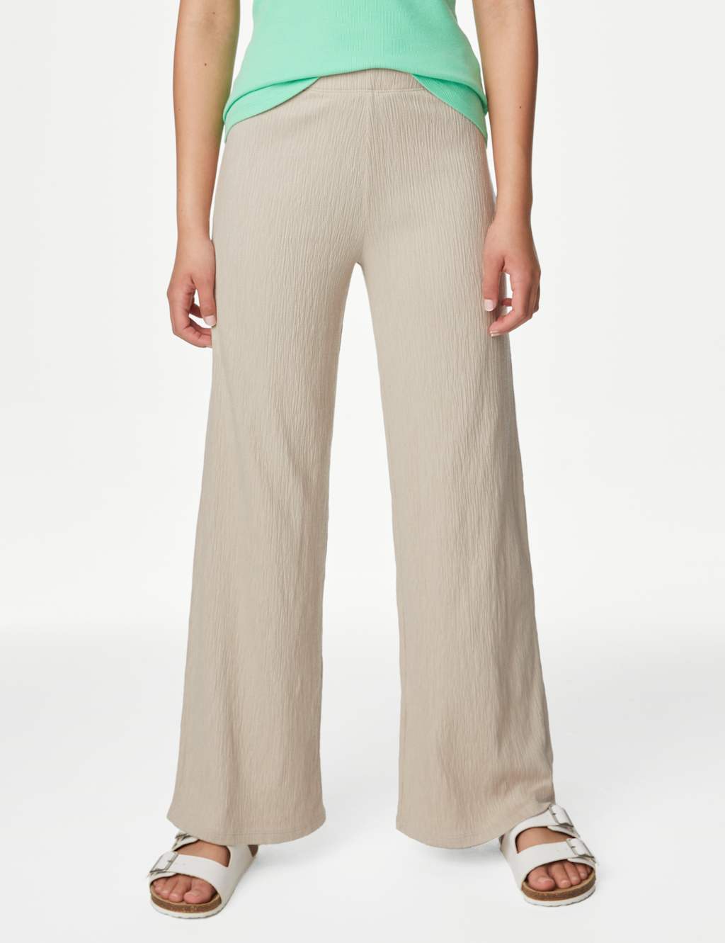 Cotton Blend Flared Trousers (6-16 Yrs) image 3