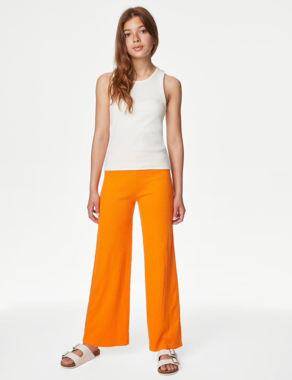 Cotton Blend Flared Trousers (6-16 Yrs) image 1