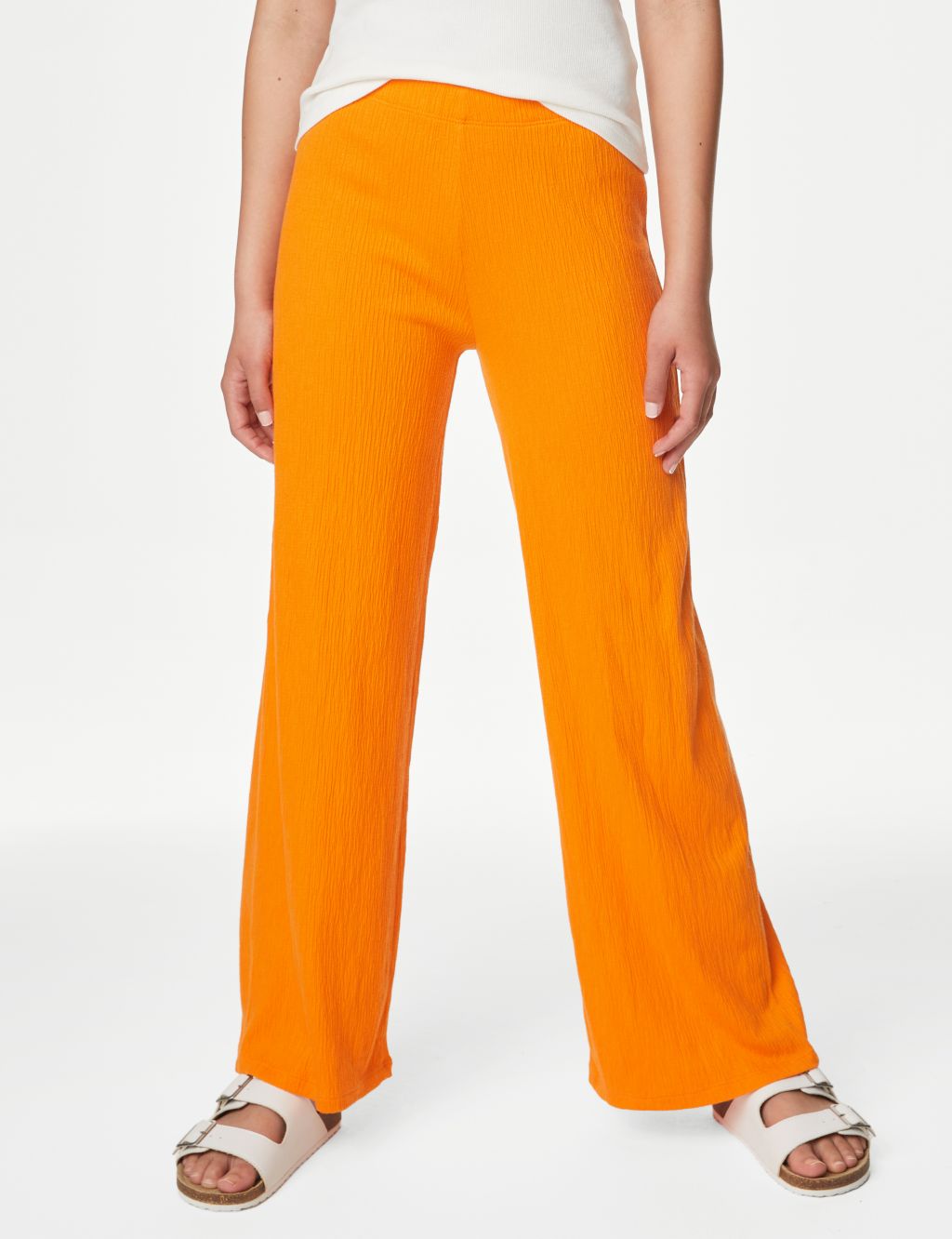 Cotton Blend Flared Trousers (6-16 Yrs) image 3
