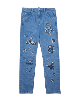 

Girls M&S Collection Denim Badge Jeans (6 - 16 Yrs), Denim