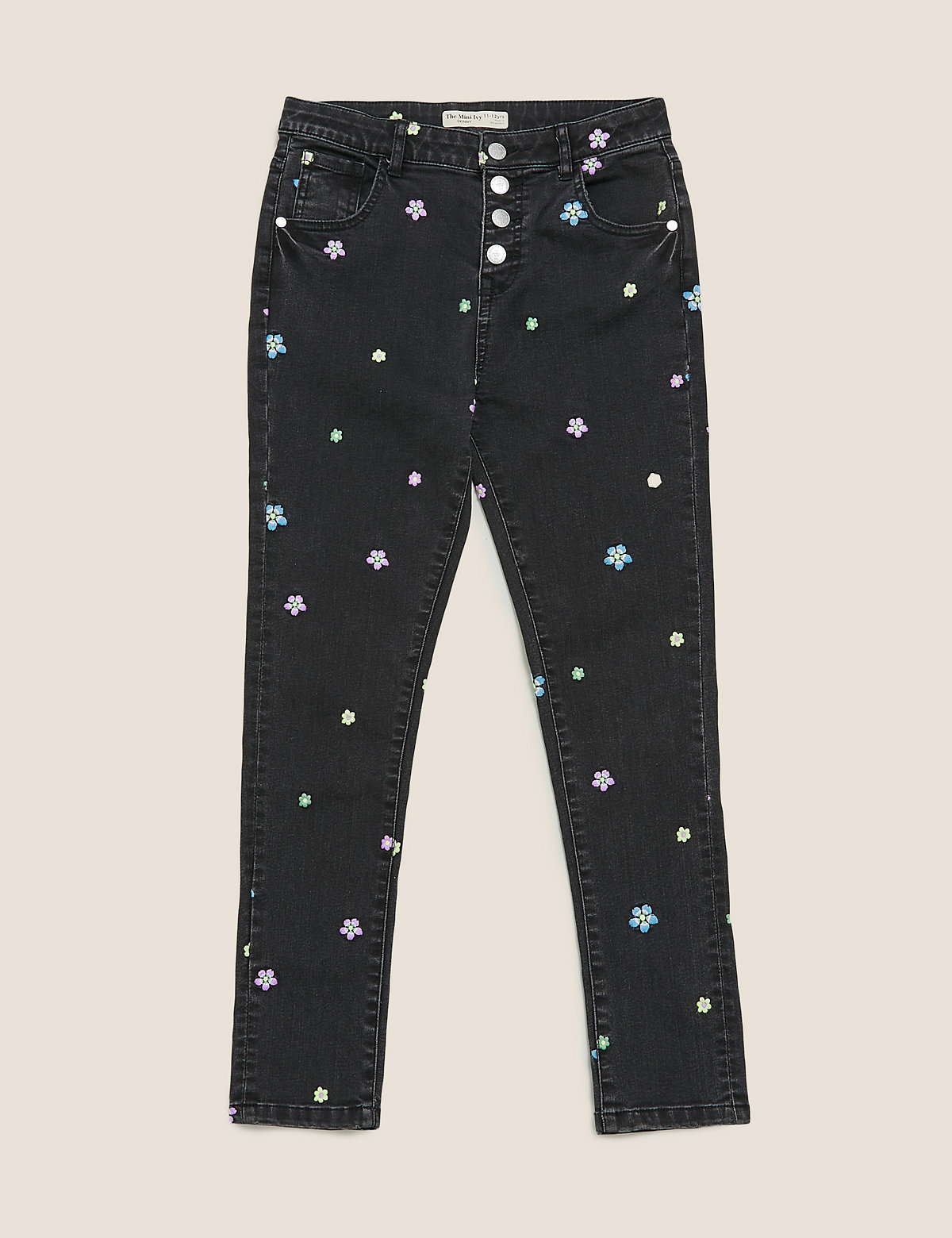Mini Ivy Skinny Cotton Embroidered Jeans (6-14 Yrs)