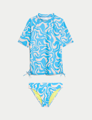 2pc Marble Print Rash Vest Set (6-16 Yrs) - NZ