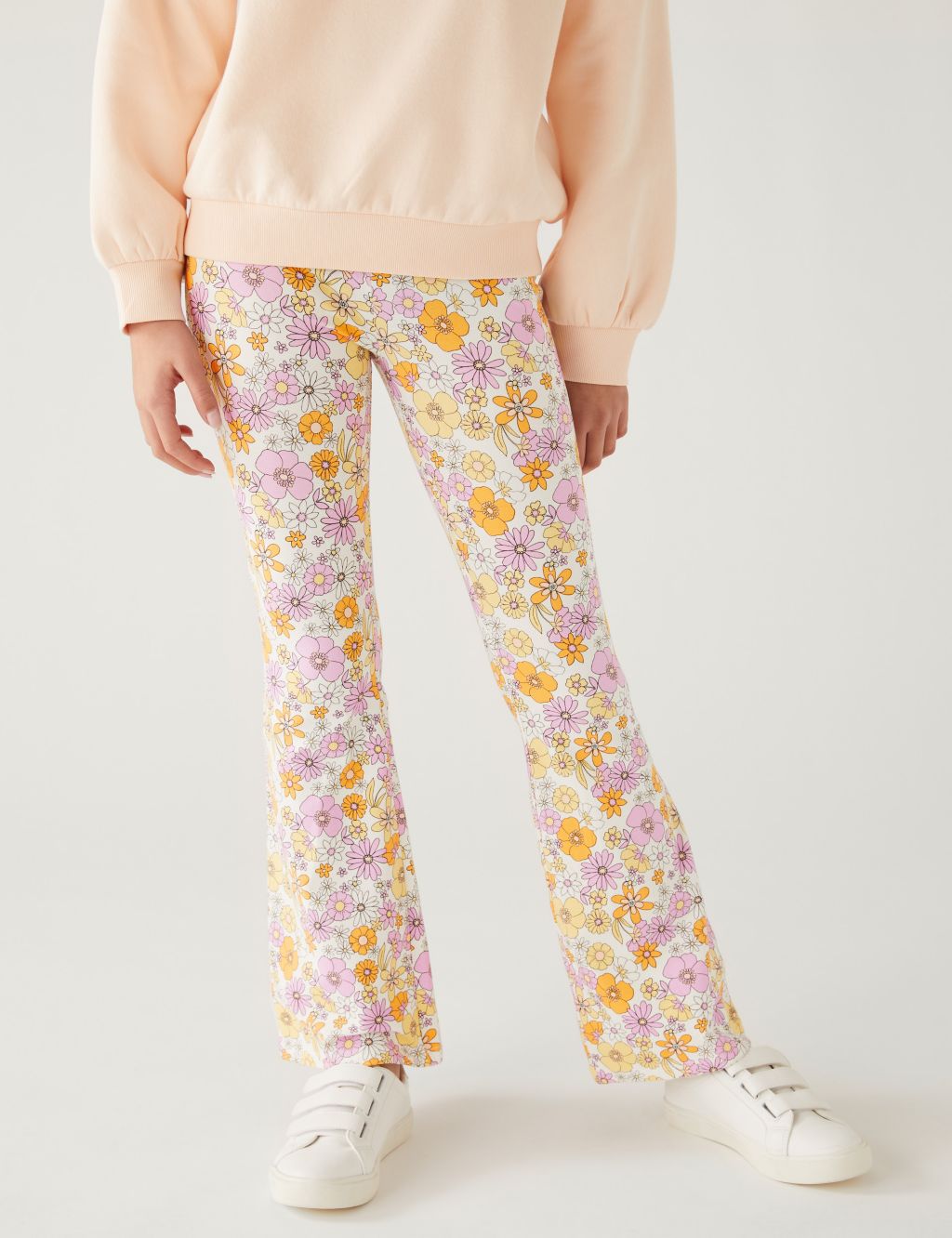Cotton Rich Floral Flared Leggings (6-16 Yrs) image 3
