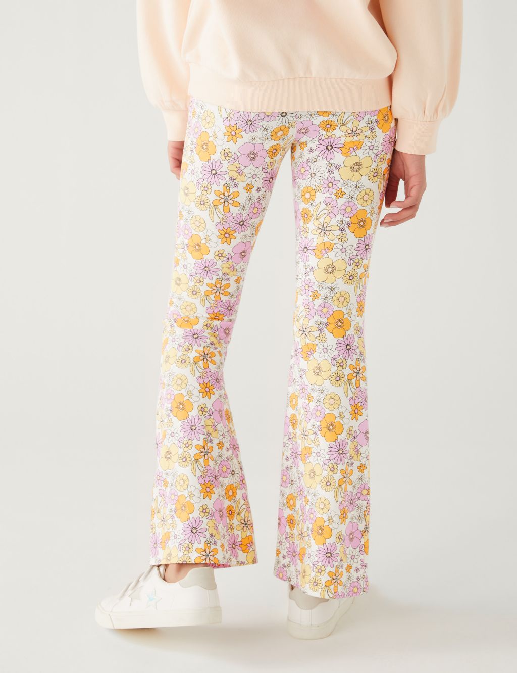 Cotton Rich Floral Flared Leggings (6-16 Yrs) image 4