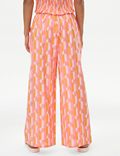 Pure Cotton Printed Wide Leg Trousers (6-16 Yrs) | M&S JE