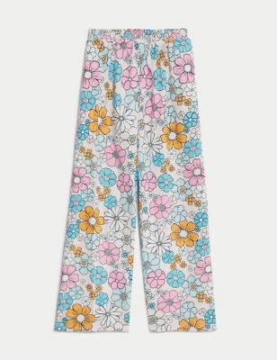 Pure Cotton Printed Wide Leg Trousers(6-16 Yrs)