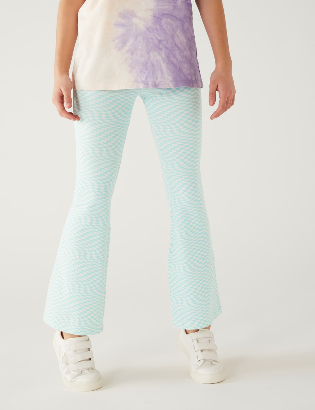 Cotton Rich Checkerboard Flared Leggings (6-16 Yrs) image 3