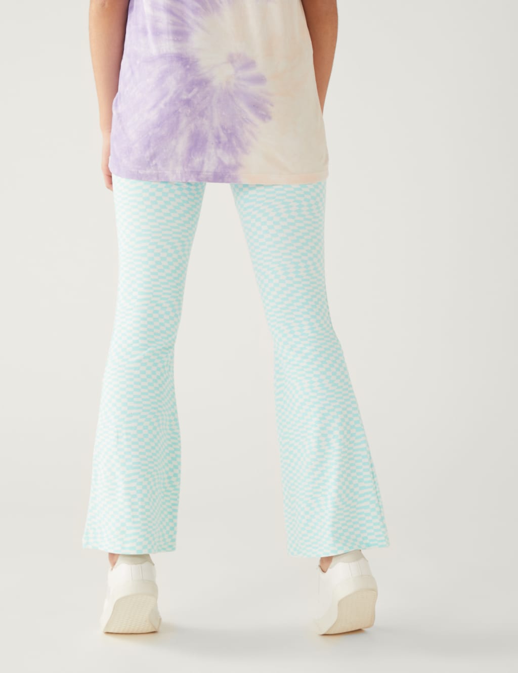 Cotton Rich Checkerboard Flared Leggings (6-16 Yrs) image 4