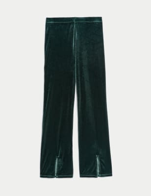 Velvet Plain Flared Leggings (6-16 Yrs)