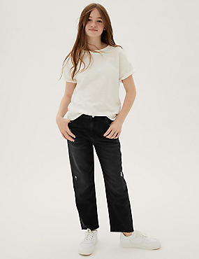 جينز من الدنيم بتصميم مستقيم (6-16 سنة)