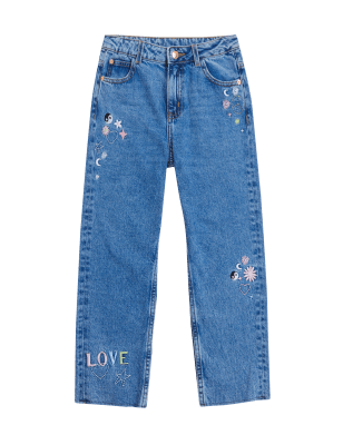 M&S Girls Denim Embroidered Jeans (6-16 Yrs)