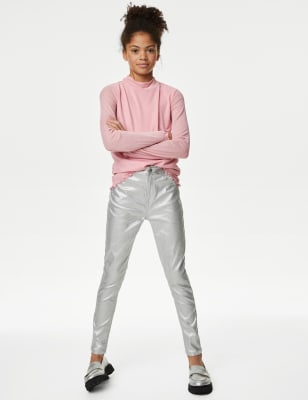 

Girls M&S Collection Skinny Foil Jeans (6-16 Yrs) - Silver, Silver