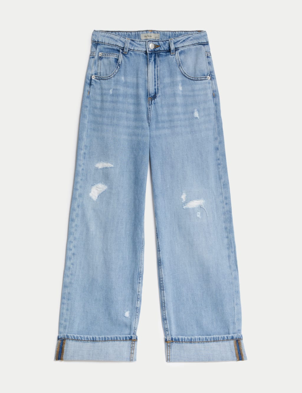 Wide Leg Turn Up Jeans (6-16 Yrs) image 2