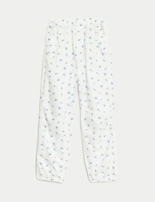Pure Cotton Ditsy Floral Parachute Trousers (6-16 Yrs)