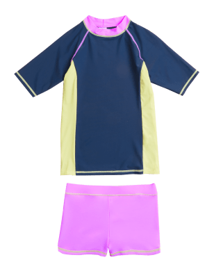 

Girls M&S Collection 2pc Colour Block Swim Set (6-16 Yrs) - Navy, Navy