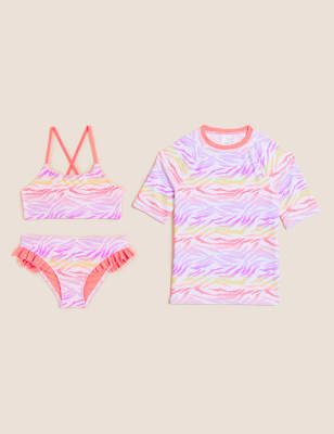 

M&S Collection Conjunto de 3 piezas con estampado de cebra (6-16 años) - White, White
