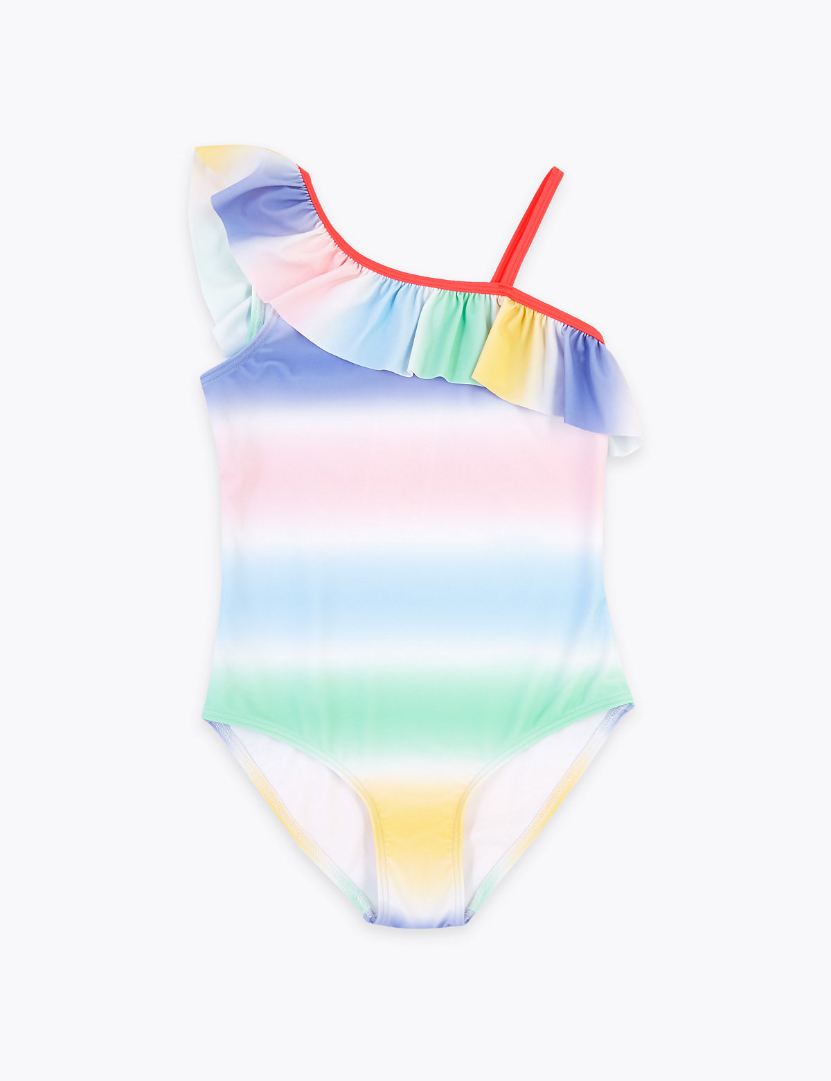 Ombre Stripe One Shoulder Swimsuit (6-16 Yrs)