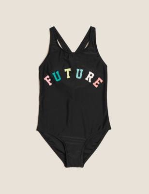 Maillot de bain avec texte « Future » (du 6 au 14 ans) - Black