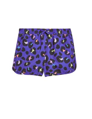 Girls M&S Collection Leopard Print Swim Shorts (6-16 Yrs) - Blue
