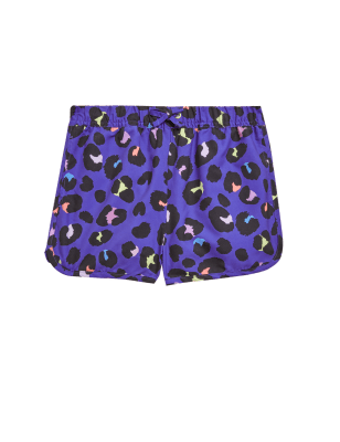 Girls M&S Collection Leopard Print Swim Shorts (6-16 Yrs) - Blue