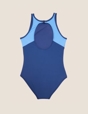 

Girls M&S Collection Colourblock Sports Swimsuit (6-16 Yrs) - Navy, Navy