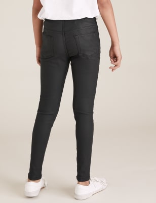 grey coated jeggings