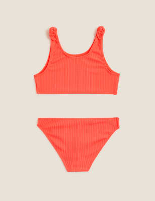 

Girls M&S Collection Crinkle Bikini (6-16 Yrs) - Coral, Coral