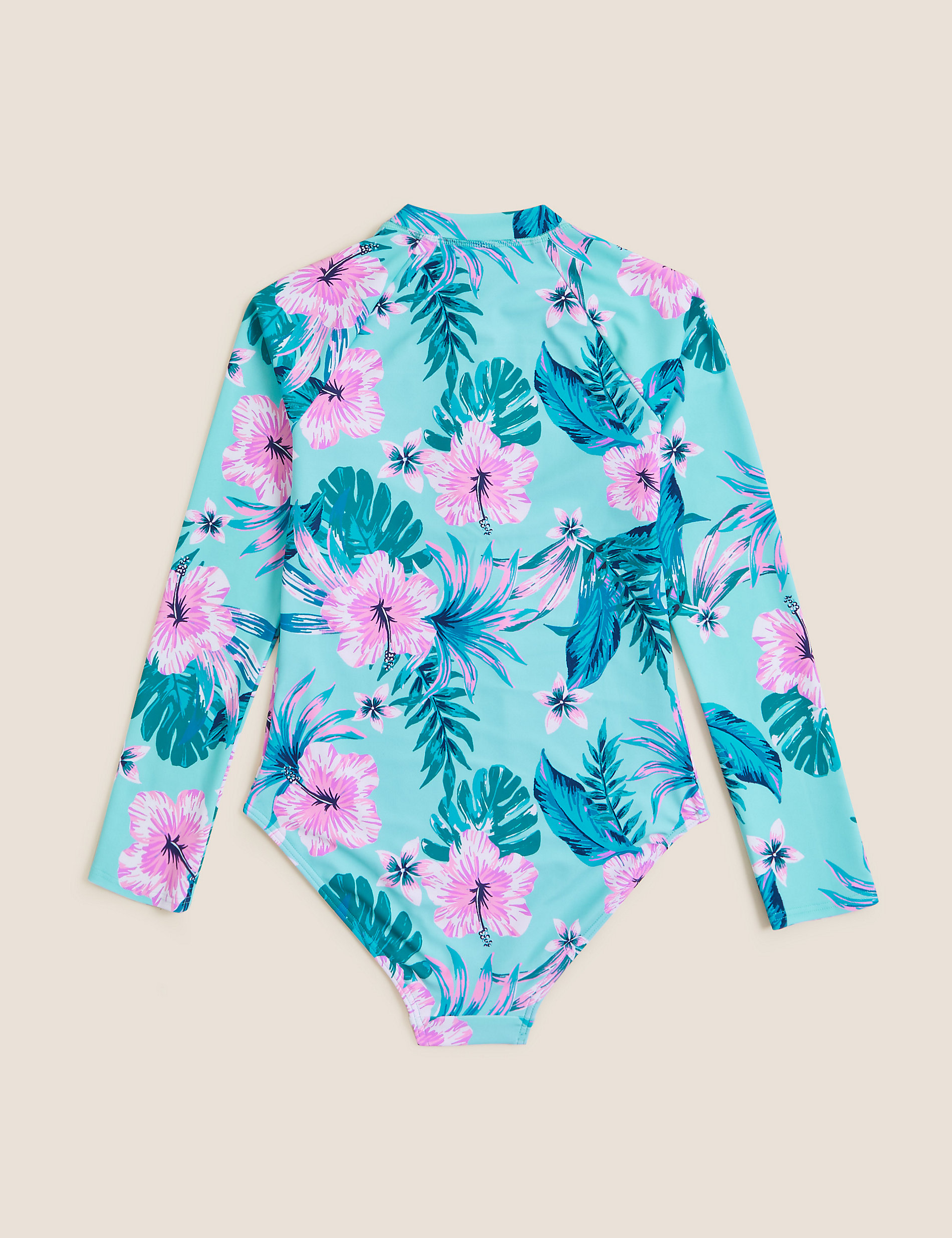 Palm Print Long Sleeve Swimsuit (6-16 Yrs)