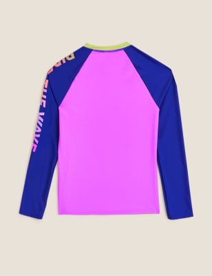 

M&S Collection Camiseta de buceo de manga larga de bloques de color (6-16 años) - Purple, Purple