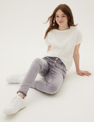 

Girls M&S Collection Skinny Denim Jeans (6-16 Yrs) - Grey, Grey
