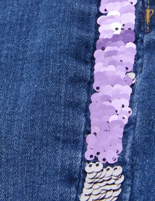 

M&S Collection Jeans skinny de algodón denim con lentejuelas (6-16 años), Denim