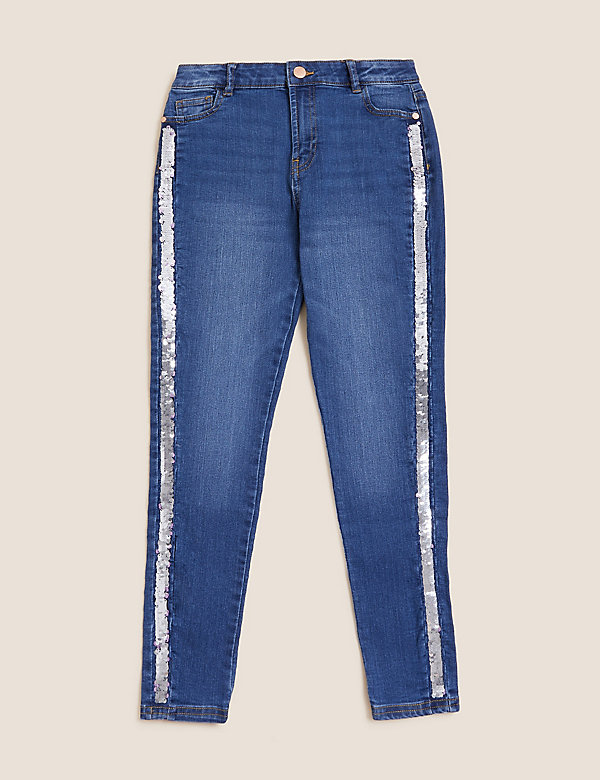 Skinny Cotton Rich Denim Sequin Jeans (6 - 16 Yrs)