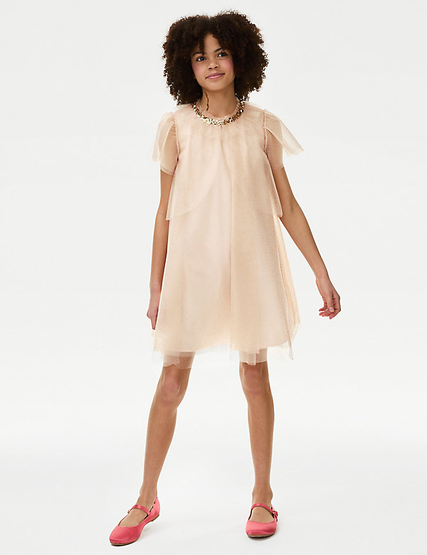 2pc Sequin Dress with Cape (7-16 Yrs) - DE